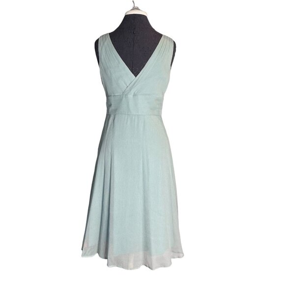 J. Crew Sophia 100% Silk Dress 8 Mint Light Green Fit & Flare Fully Lined Summer - Picture 3 of 8
